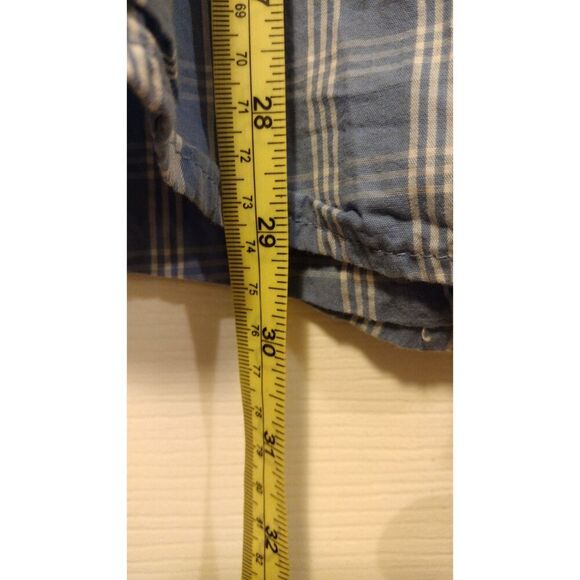 Wrangler men's Authentics Blue Plaid short sleeve button down everyday shirt - Picture 6 of 6